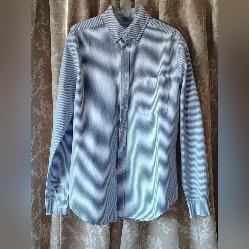 Merona Classic Blue Striped Men's Shirt Size M